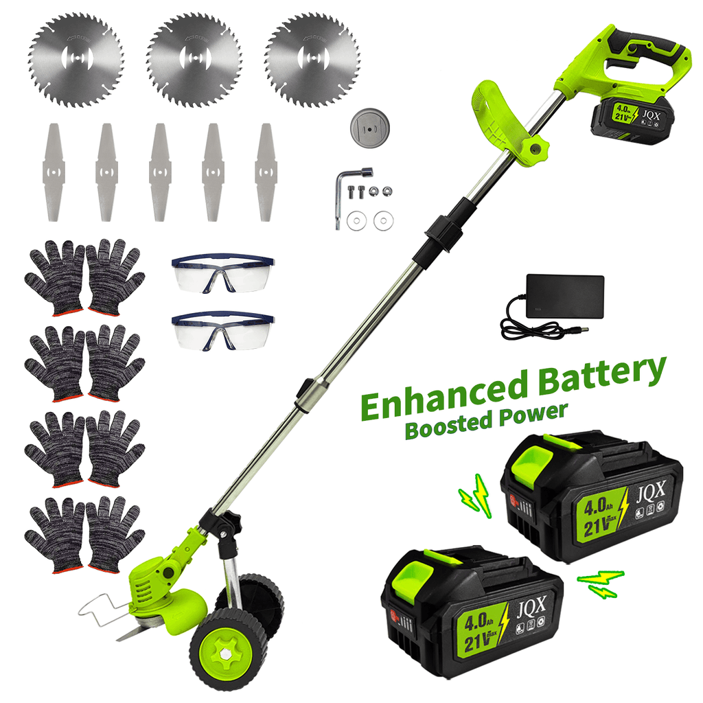 21V Cordless Grass Trimmer & Brush Cutter with Wheels
