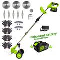 21V Cordless Grass Trimmer & Brush Cutter with Wheels