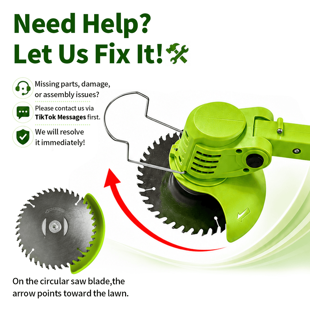 21V Cordless Grass Trimmer & Brush Cutter with Wheels