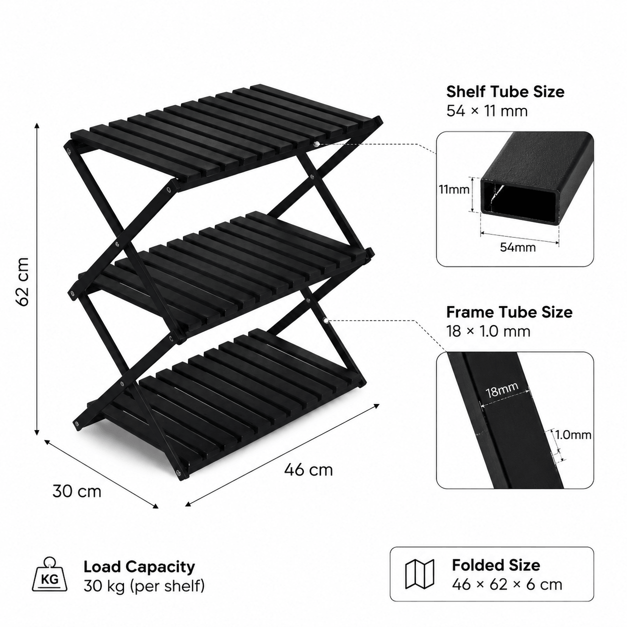 3-Tier Outdoor Storage Shelf | Foldable Garden Plant Stand Rack