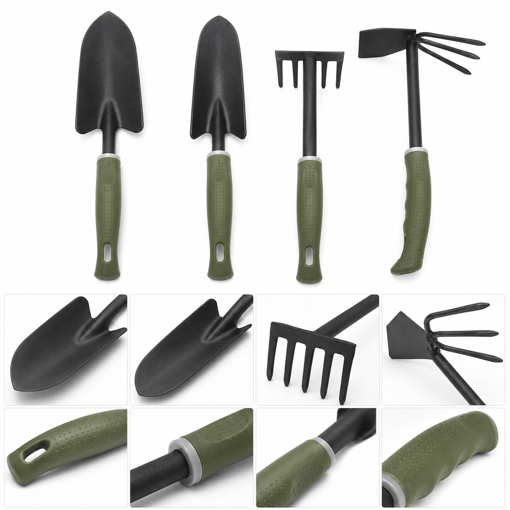 4-Piece Garden Tool Set | Hand Trowel & Cultivator Kit