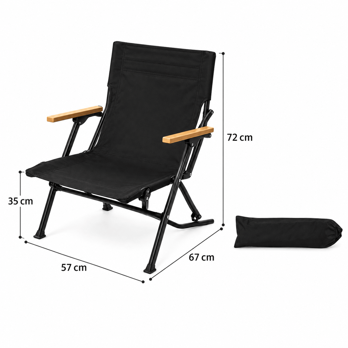 Adjustable Folding Camping Chair with Armrests | Portable Outdoor Chair