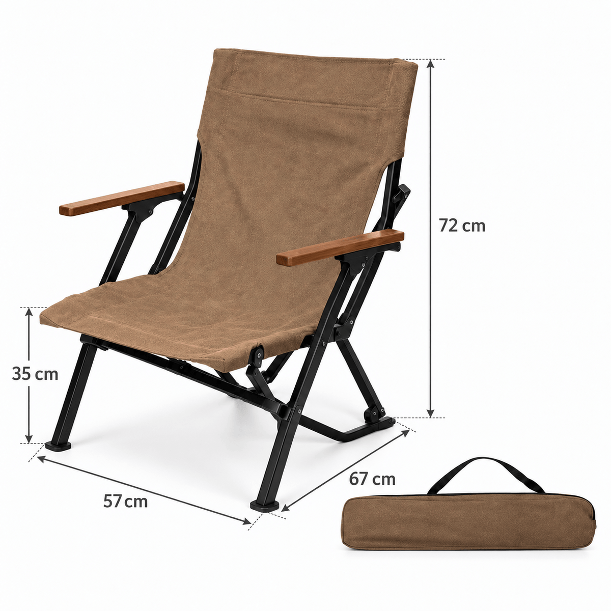 Adjustable Folding Camping Chair with Armrests | Portable Outdoor Chair