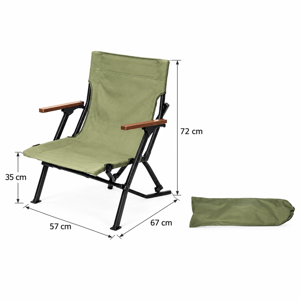 Adjustable Folding Camping Chair with Armrests | Portable Outdoor Chair
