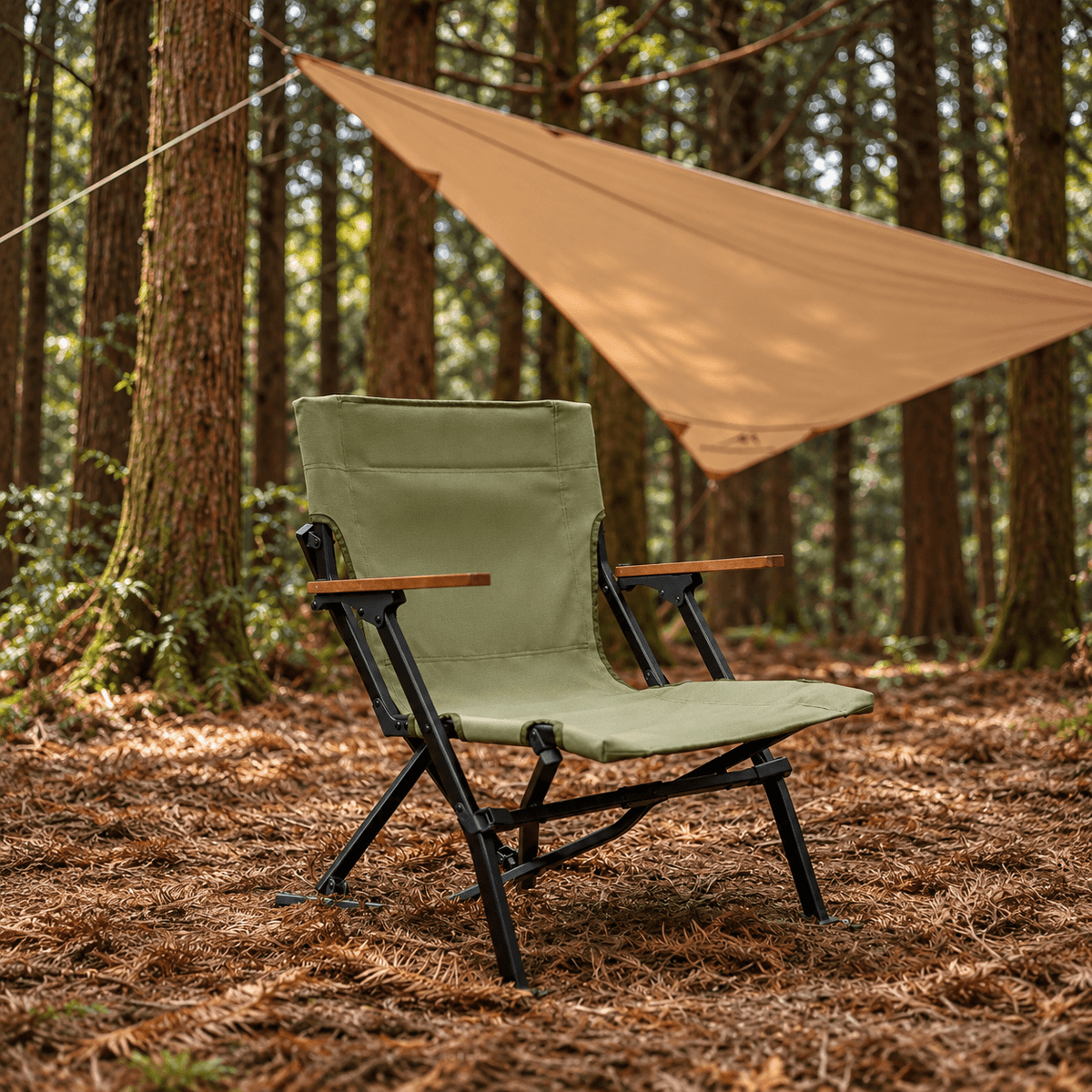 Adjustable Folding Camping Chair with Armrests | Portable Outdoor Chair