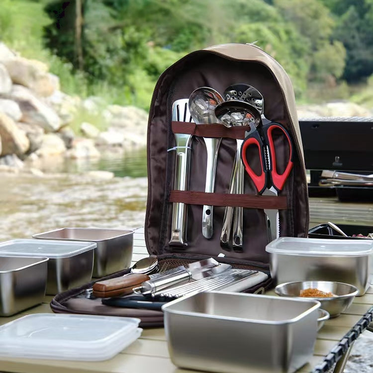 Camping Kitchen Utensil Set | Portable Outdoor Cooking Kit