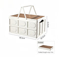 Collapsible Camping Storage Box with Wooden Lid | Folding Storage Crate