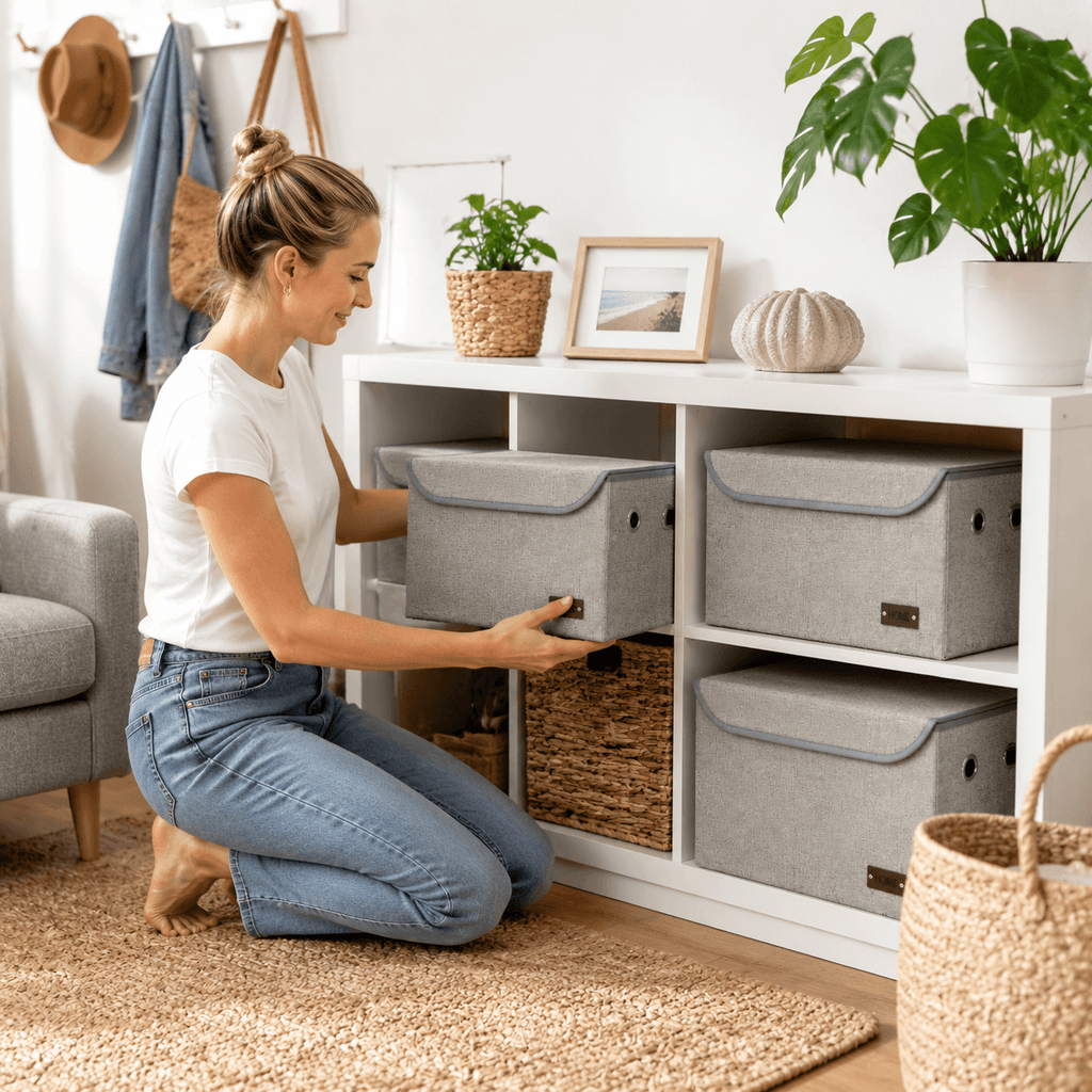Collapsible Storage Box | Folding Fabric Storage Basket
