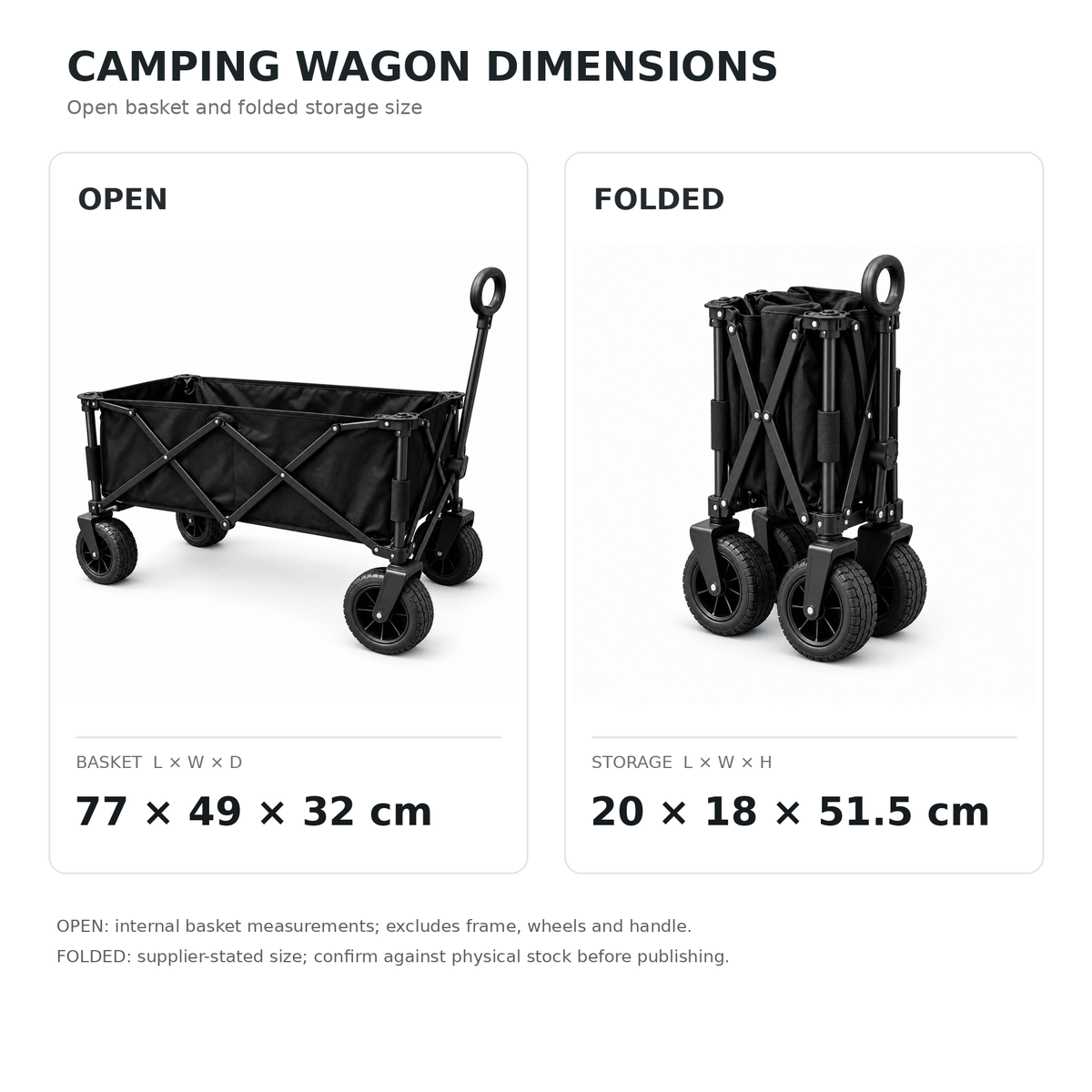 Foldable Camping Wagon | 100kg Capacity Outdoor Trolley
