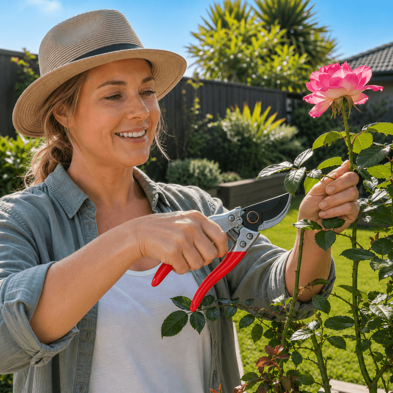 Garden Pruning Shears | High Carbon Steel Bypass Secateurs