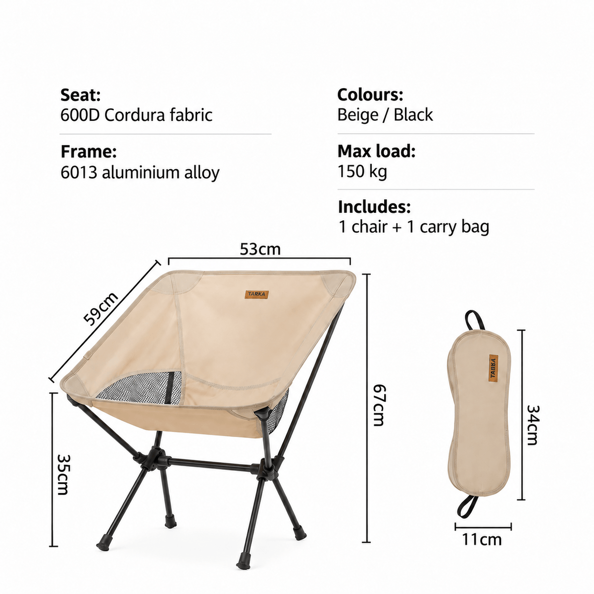 Lightweight Folding Camping Chair | Portable Outdoor Seat