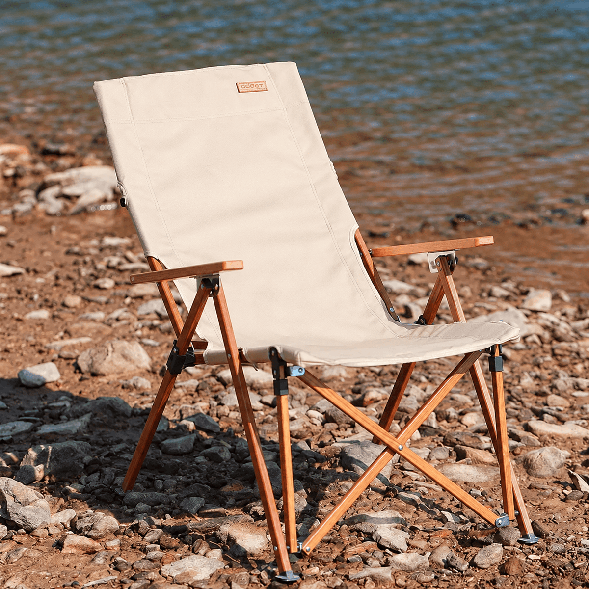 Reclining Folding Camping Chair with High Back & Armrests