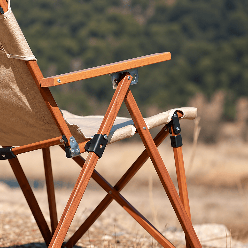 Reclining Folding Camping Chair with High Back & Armrests