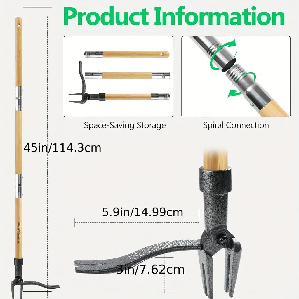 Stand-Up Weed Puller | Long Handle Manual Garden Weeder
