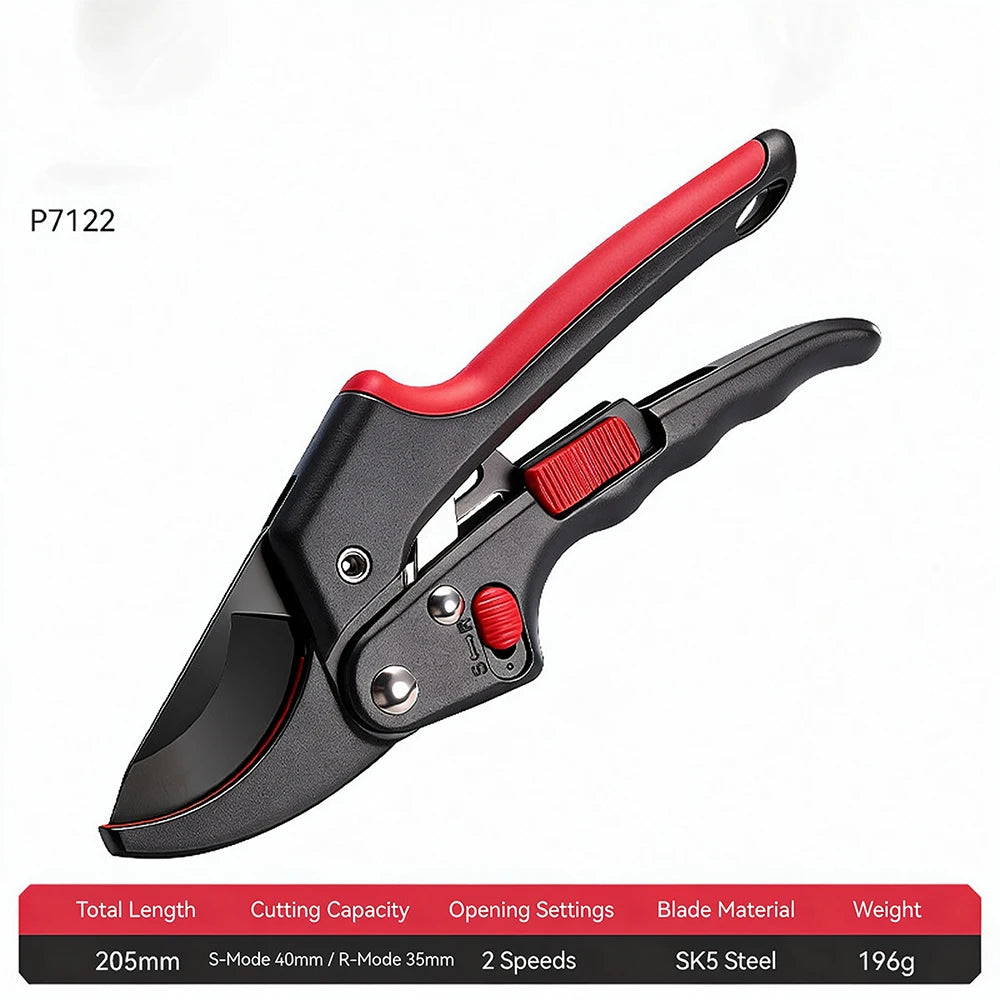 SK5 Ratchet Secateurs | Dual-Mode Garden Pruning Shears