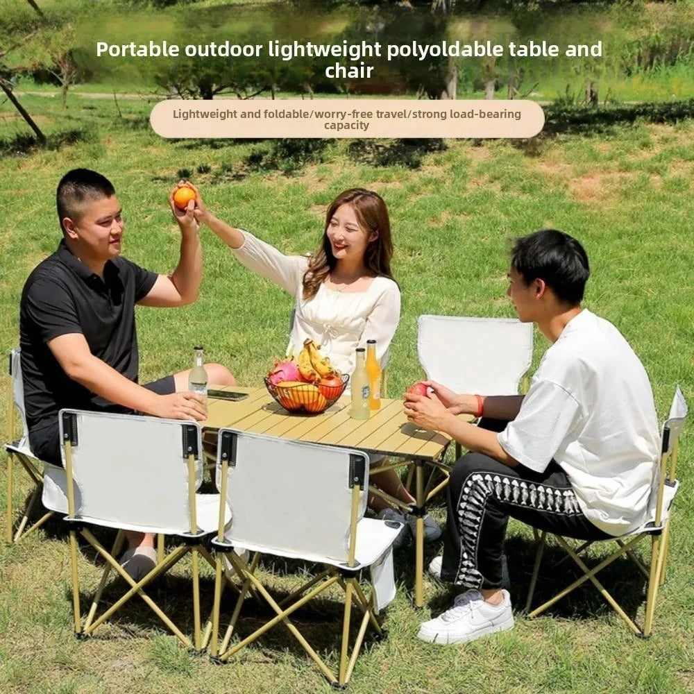 Portable Roll-Top Camping Table | Folding Outdoor Picnic Table