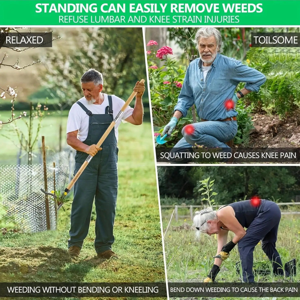 Stand-Up Weed Puller | Long Handle Manual Garden Weeder