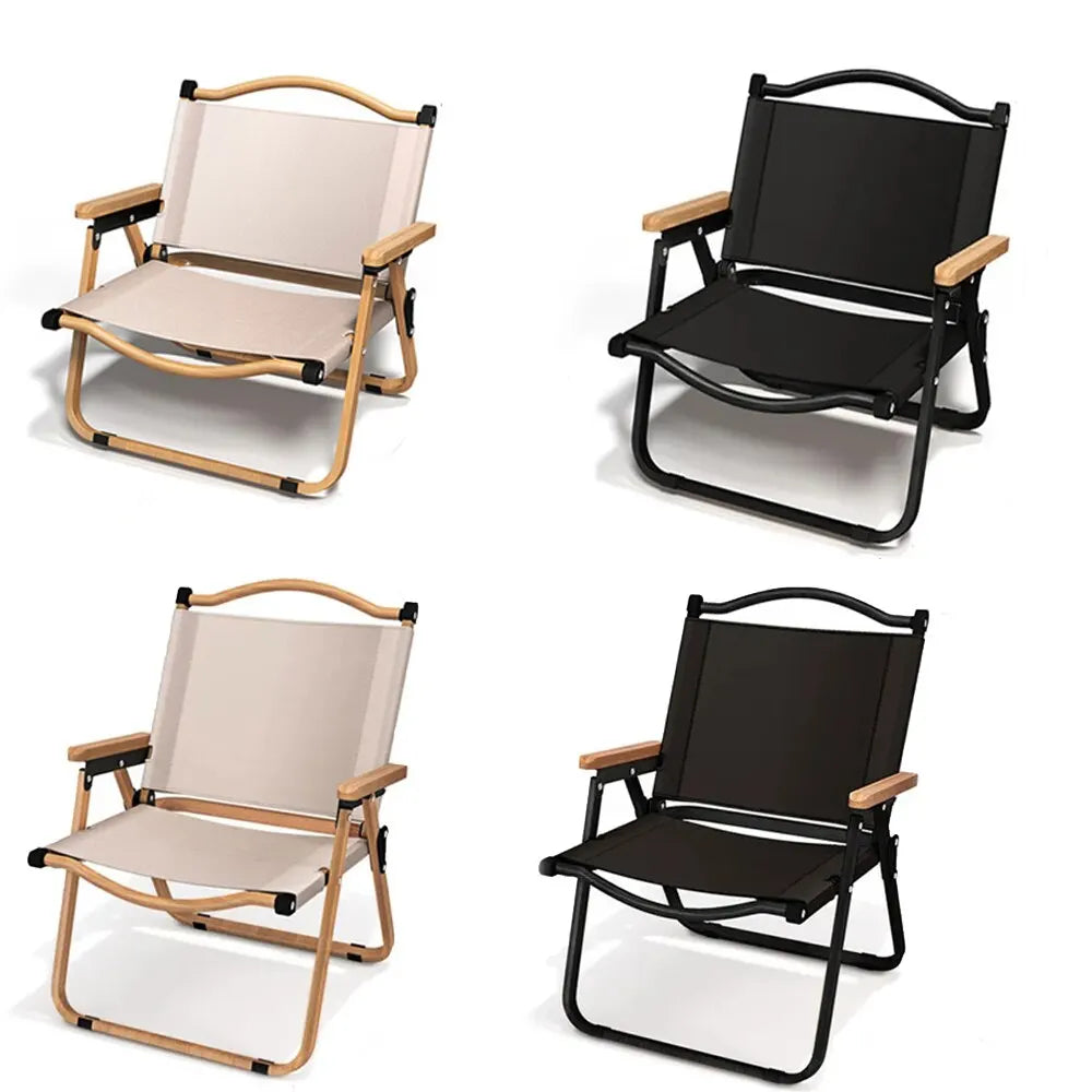 Wood Grain Folding Camping Chair | Aluminium Frame