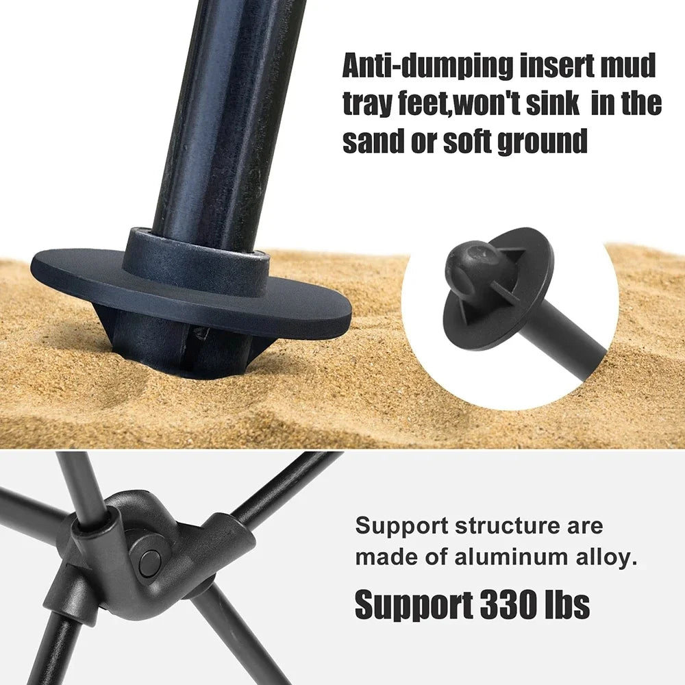 High Back Camping Chair with Headrest | Folding Outdoor Chair