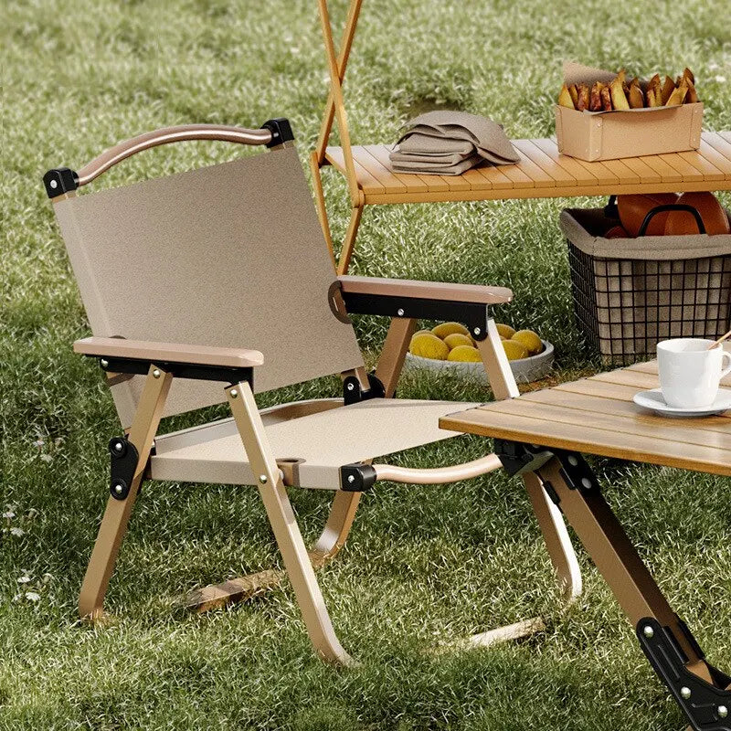 Wood Grain Folding Camping Chair | Aluminium Frame