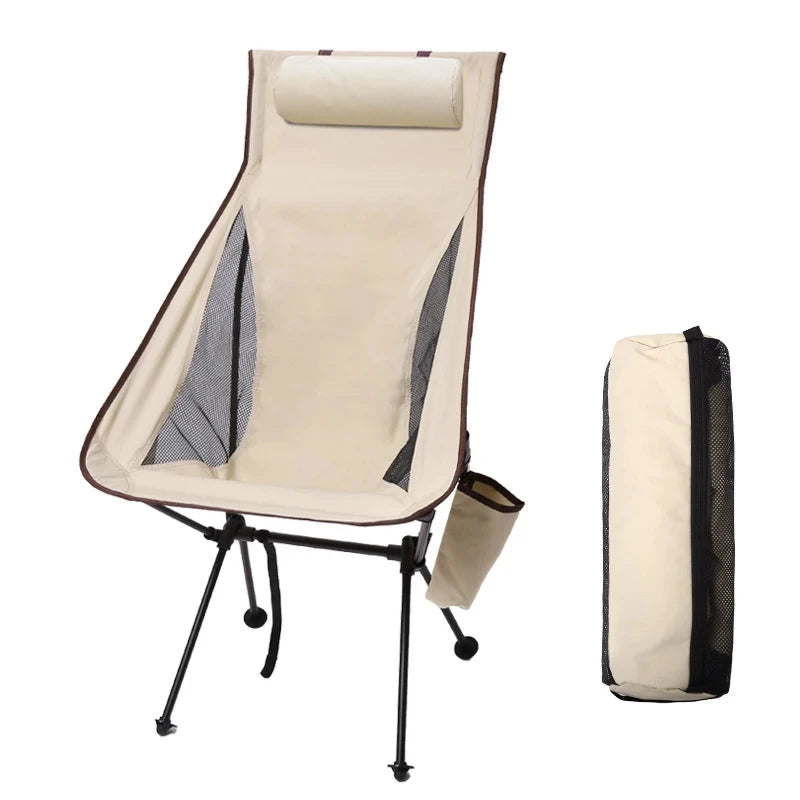 High Back Camping Chair with Headrest | Folding Outdoor Chair