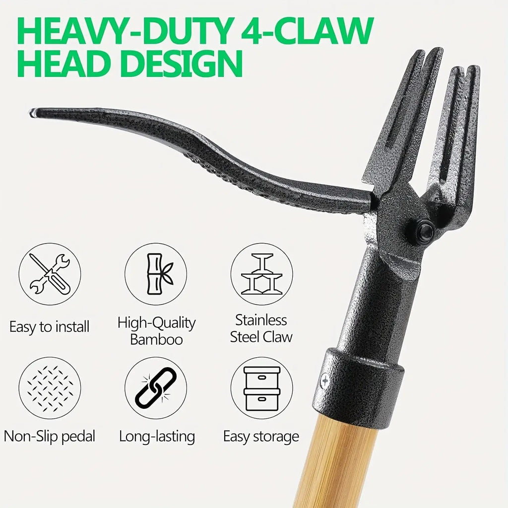 Stand-Up Weed Puller | Long Handle Manual Garden Weeder