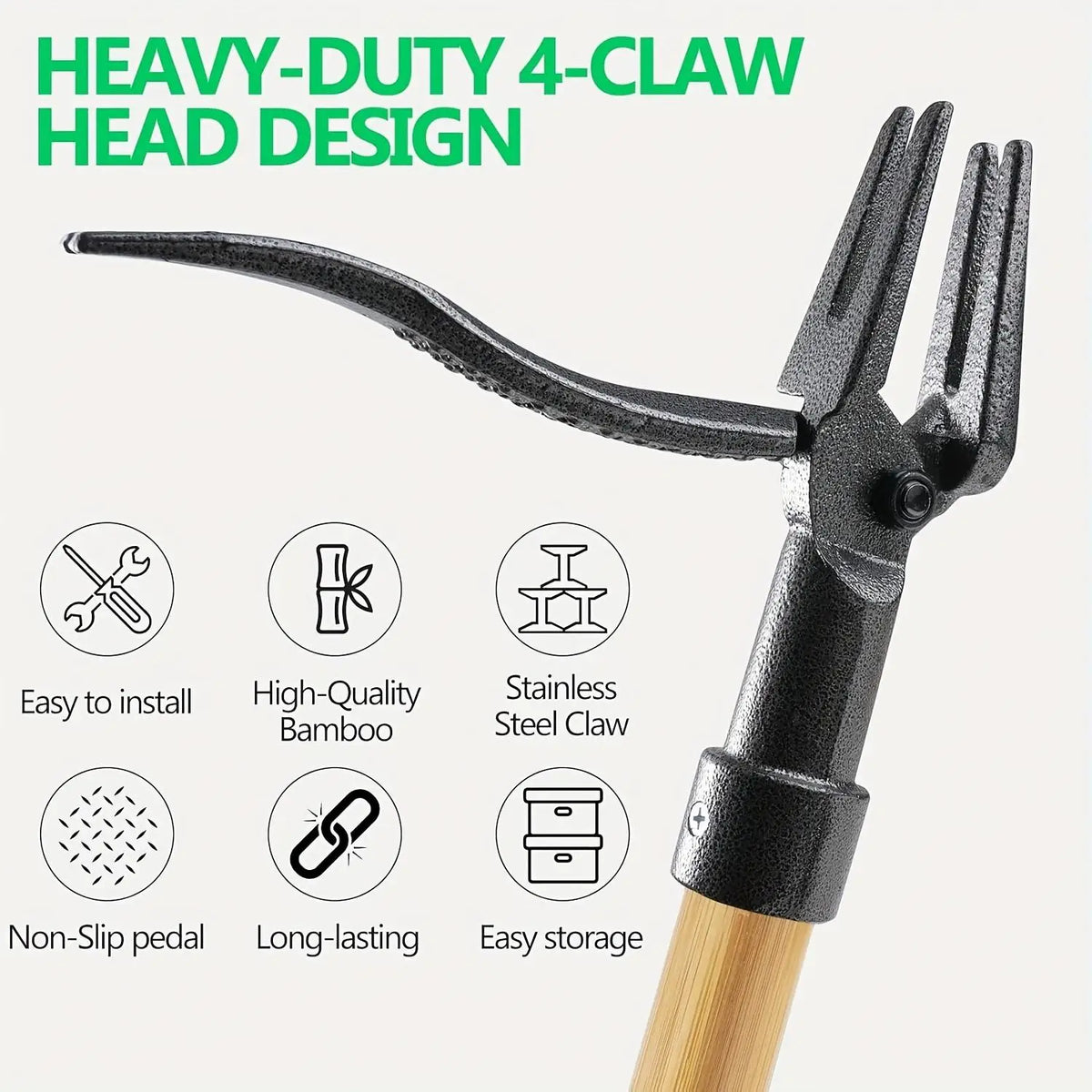 Stand-Up Weed Puller | Long Handle Manual Garden Weeder