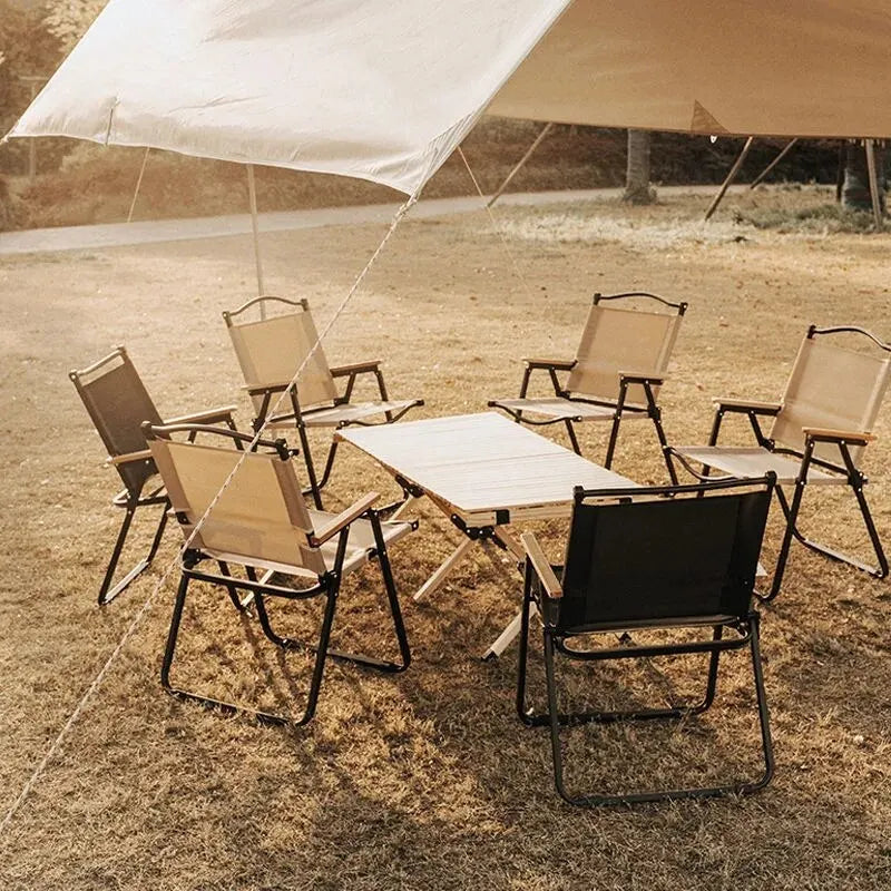 Wood Grain Folding Camping Chair | Aluminium Frame