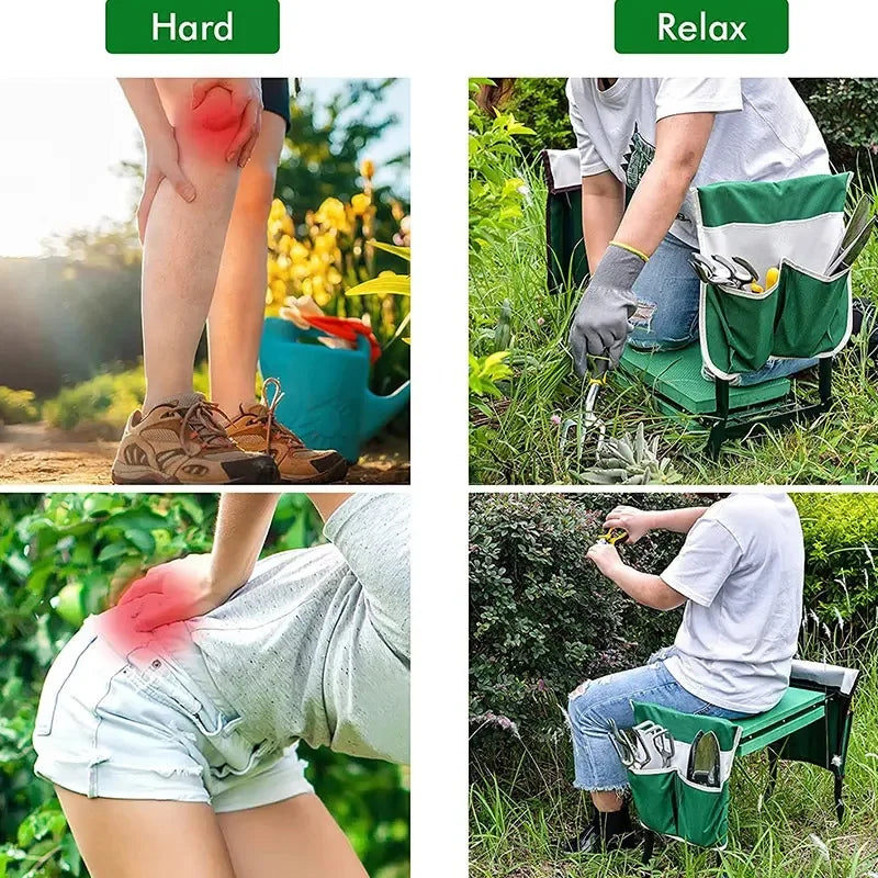 Folding Garden Kneeler & Seat | Padded 2-in-1 Garden Bench