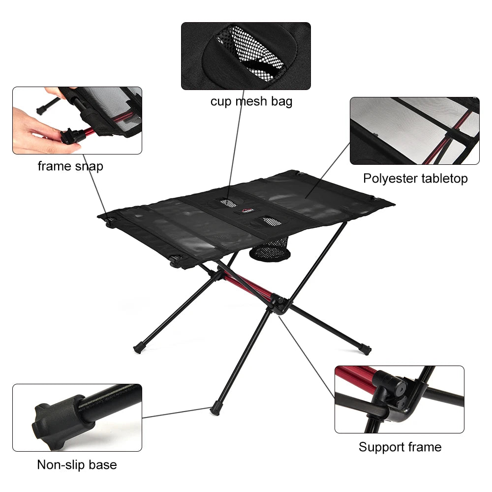 Portable Folding Camping Table with Cup Holders