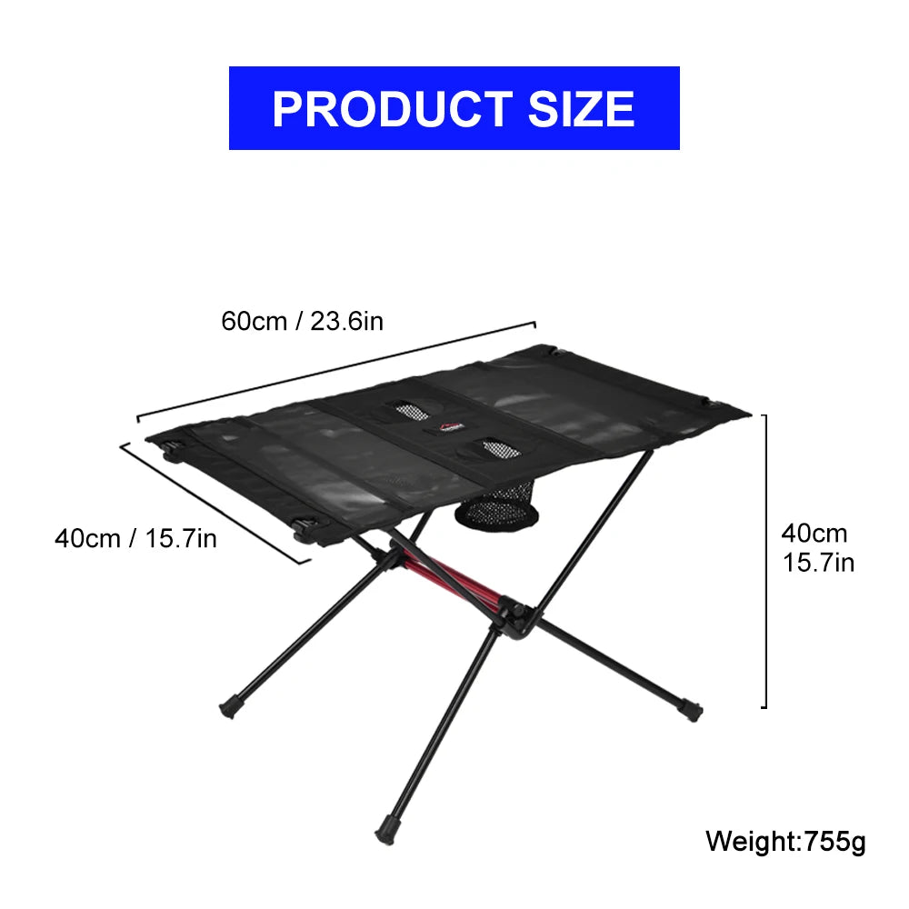Portable Folding Camping Table with Cup Holders