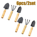 Mini Garden Tool Set | Wooden Handle Tools for Pots & Indoor Plants