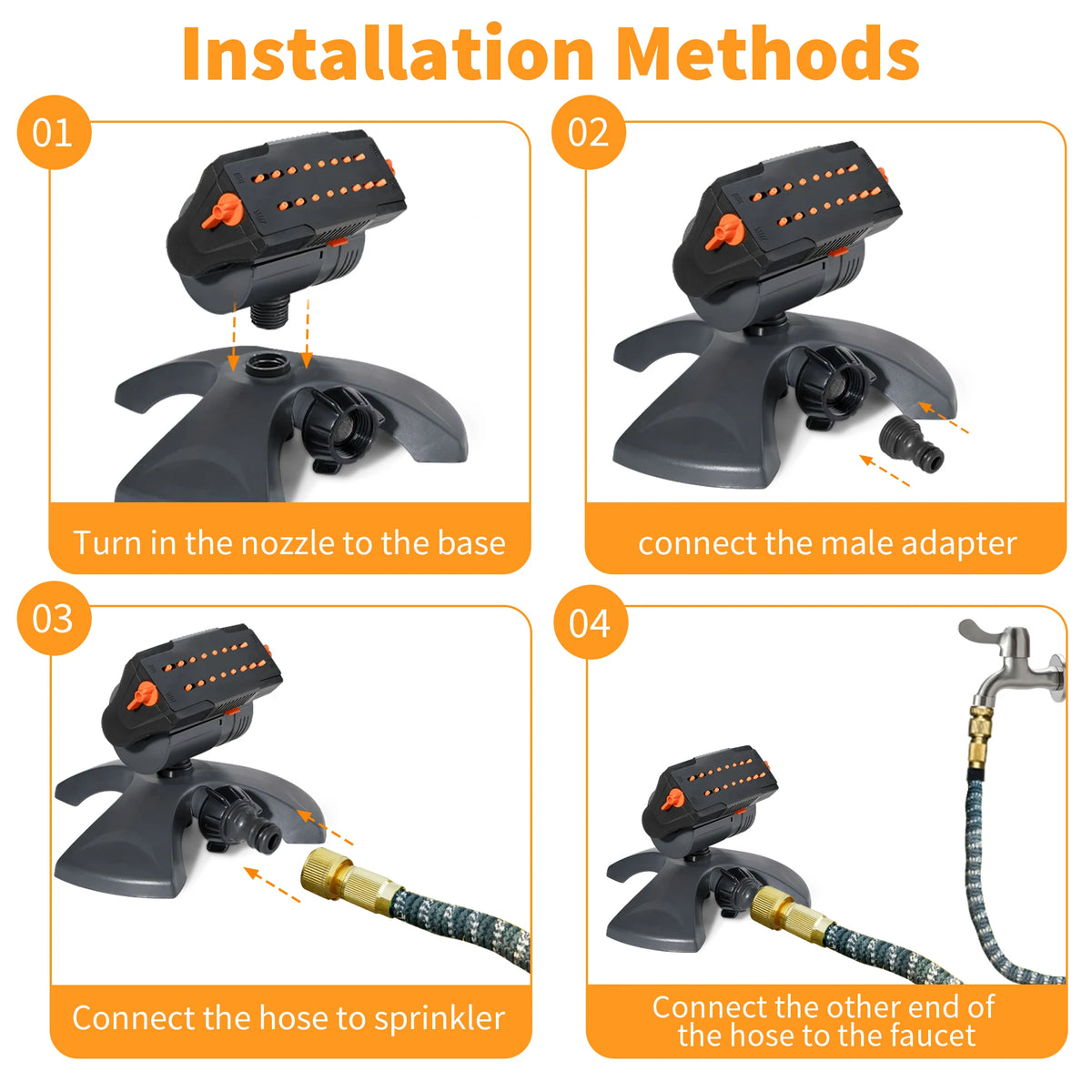 Diivoo Mini Oscillating Sprinkler | Adjustable Lawn & Garden Watering
